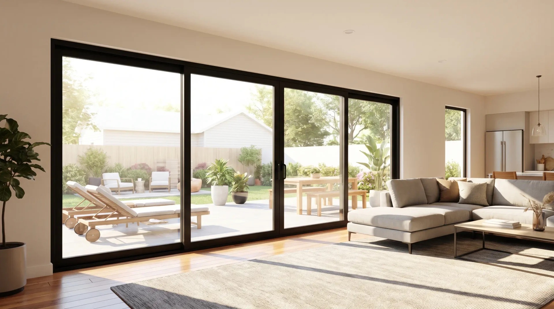 Interior sliding glass door, repaired and gliding smooth